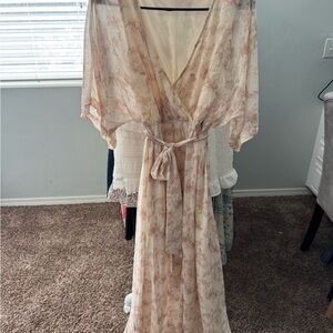 Baltic Born Floral Maxi Dress - Cream and Pink